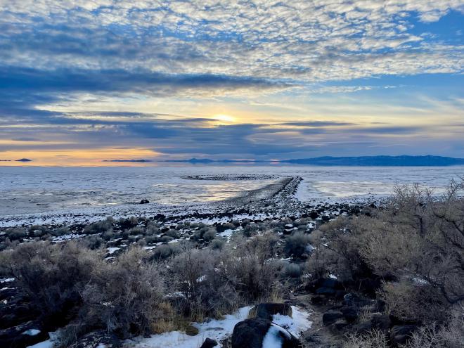 Photo of I took at Spiral Jetty before sunset.